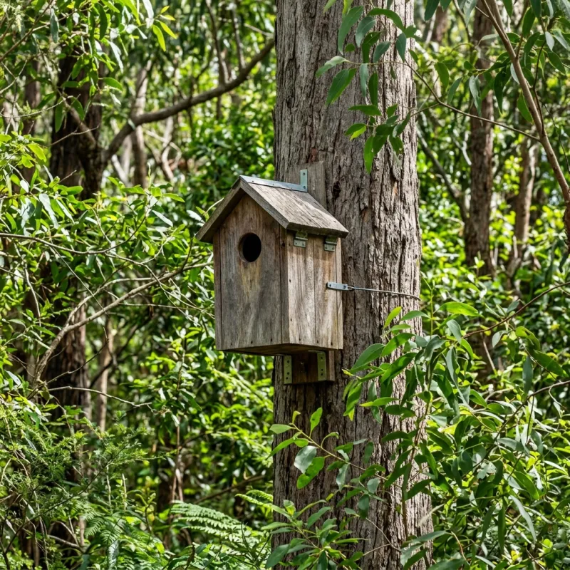 Animal nesting box installed as a humane alternative to a Bell Park roof cavity